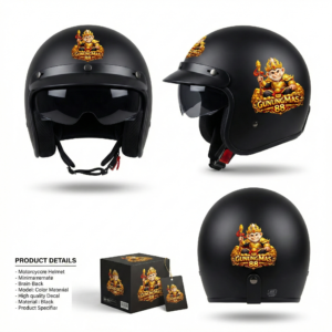 Gunungmas88 Helm Retro Half Face Pria Wanita Dewasa